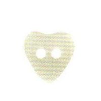 hemline heart shaped 2 hole buttons 125mm white