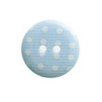 Hemline Round Polka Dot Pattern Buttons 17.5mm Sky Blue