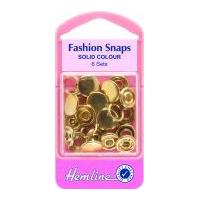 Hemline Solid Top Snap On Press Fasteners Refill Pack 11mm Gold