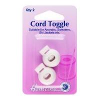 Hemline Cord Spring Toggle Fasteners White