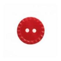 Hemline Round Shirt Buttons with Crimped Edging 11.25mm Red