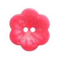 Hemline Flower Shaped Two Hole Buttons 17.5mm Hot Pink