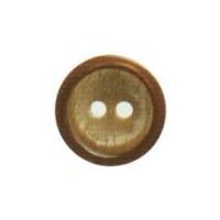 Hemline Round High Rimmed Buttons 15mm Brown