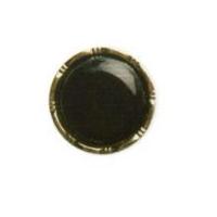 Hemline Round Solid Colour Buttons with Metallic Edge 15mm Black