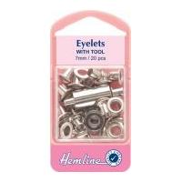 Hemline Metal Eyelets Kit with Tool Silver
