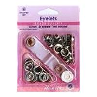 hemline metal eyelets kit with tool 87mm silver