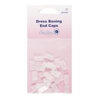 Hemline Boning End Caps 8mm White