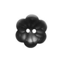 Hemline Flower Shaped Two Hole Buttons 15mm Black