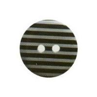 Hemline Round Stripe Pattern Buttons 15mm Black