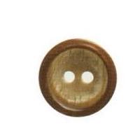 Hemline Round High Rimmed Buttons 17.5mm Brown