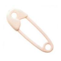 Hemline Baby Nappy Pin Shape Button Charms Baby Pink