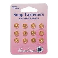 hemline sew on metal press snap fasteners gold