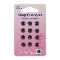 Hemline Sew On Metal Press Snap Fasteners Black