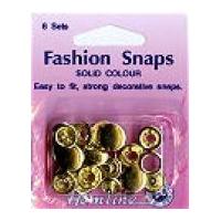 Hemline Solid Top Snap On Press Fasteners Kit with Tool Gold