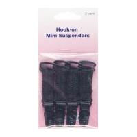 Hemline Hook On Mini Suspenders Black