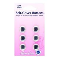 Hemline Metal Self Cover Buttons 15mm Silver