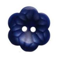 Hemline Flower Shaped Two Hole Buttons 17.5mm Royal Blue