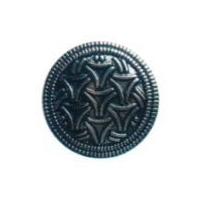 Hemline Round Aztec Style Shank Buttons 17.5mm Silver