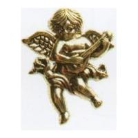 hemline angelic cherub with lute shape novelty buttons gold