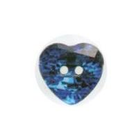 Hemline Heart Faceted Gem Like Buttons 12mm Royal Blue