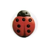Hemline Red & Black Ladybird Shank Buttons 15mm Red