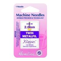 Hemline Twin Metalfil Universal Sewing Machine Needles