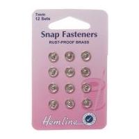 Hemline Sew On Metal Press Snap Fasteners Nickel/Silver