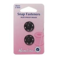 Hemline Sew On Metal Press Snap Fasteners Black