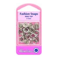 hemline ring top snap on press fasteners refill pack 11mm silver