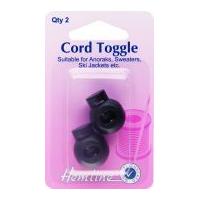 Hemline Cord Spring Toggle Fasteners Black