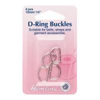 Hemline Metal D Rings Nickel Silver