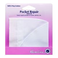 Hemline Iron On White Repair Pockets