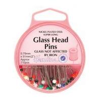 Hemline Glass Coloured Head Sewing Pins