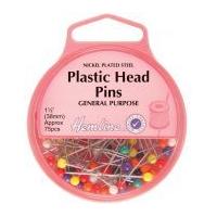Hemline Plastic Head Long Dressmaking Pins 38mm
