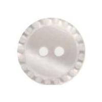 Hemline Round Shirt Buttons with Crimped Edging 17.5mm White