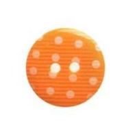 Hemline Round Polka Dot Pattern Buttons 17.5mm Orange