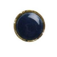 Hemline Round Solid Colour Buttons with Metallic Edge 17.5mm Navy