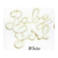 Hemline Word Buttons for New Baby White Girl