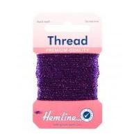 Hemline Glitter Sewing Craft Thread Purple