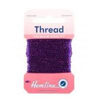 hemline glitter sewing craft thread purple