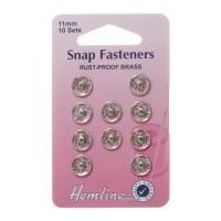 Hemline Sew On Metal Press Snap Fasteners Nickel/Silver