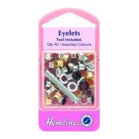 Hemline Eyelet Kit with Tool 5mm Assorted Colours