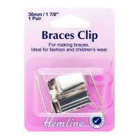 Hemline Brace & Suspender Clips Nickel Silver