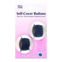 Hemline Metal Self Cover Buttons 38mm Silver