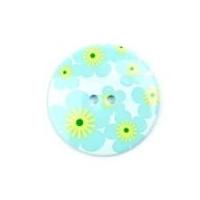 Hemline Floral Design Round Buttons 22.5mm Blues