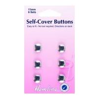 Hemline Metal Self Cover Buttons 11mm Silver