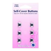 hemline metal self cover buttons 11mm silver