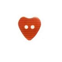 hemline heart shaped 2 hole buttons 10mm red