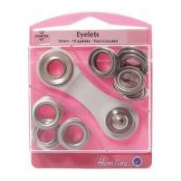 Hemline Metal Eyelets Kit with Tool 14mm Silver