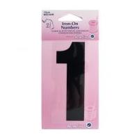 Hemline Iron On Number Motif Applique Black Number 1